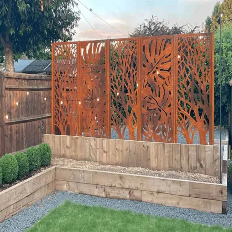 Kunstnerisk Corten-partitionsskærm
