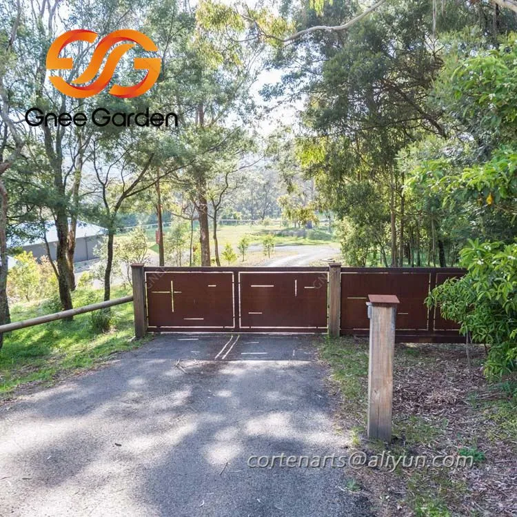 Corten stål baggård metalport dør