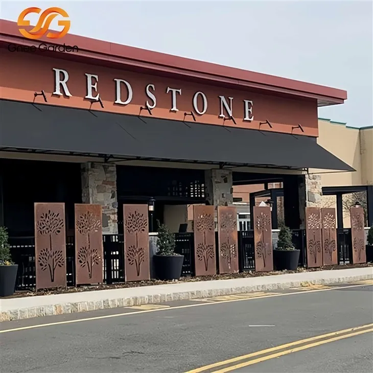 Have laserskåret metalcortenskærme