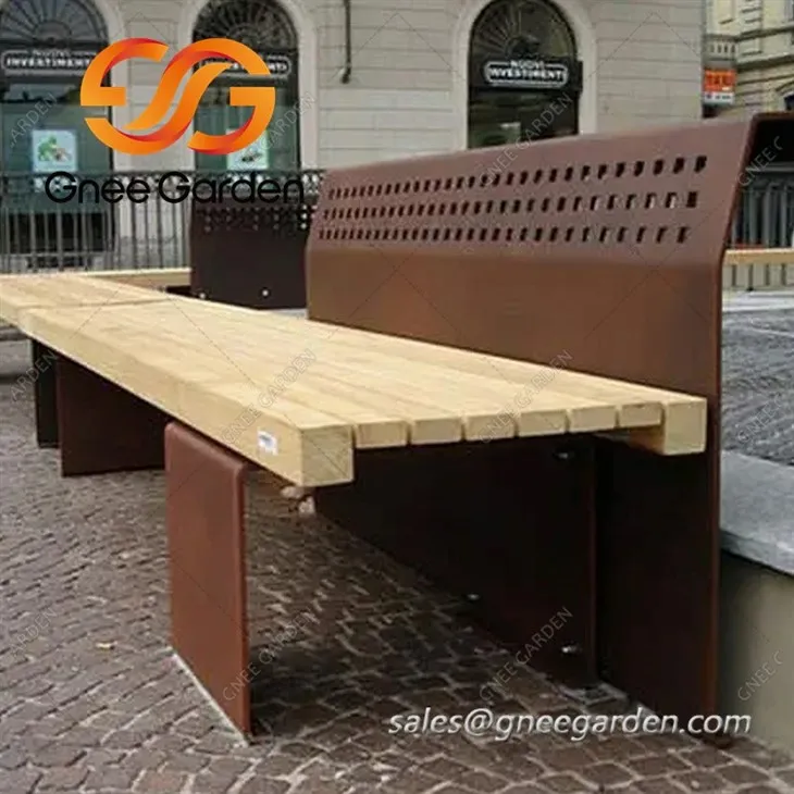 corten steel Contemporary public bench