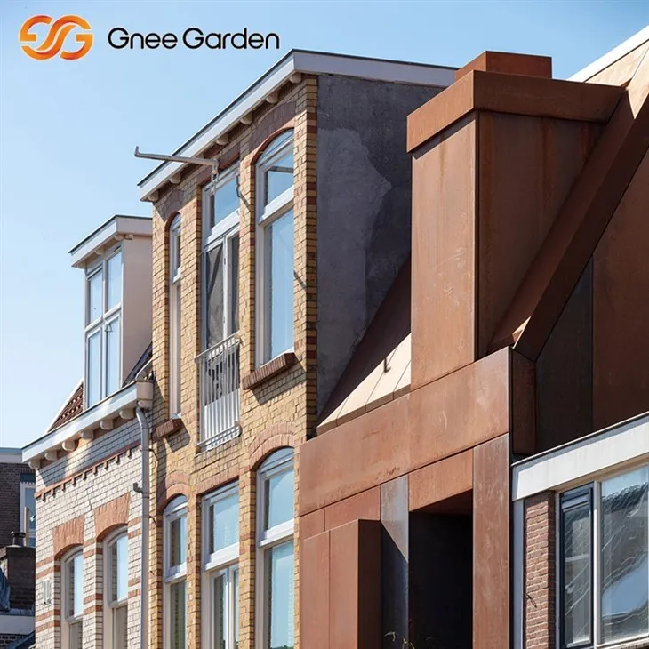 Rustik corten beklædning af naturlig stål patina