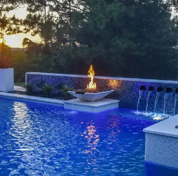 Pool Vandfald Fountain Fire Pit