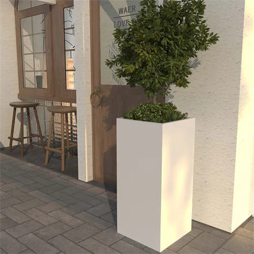 Hvid lang plantekasse, dekorativ tilpasset